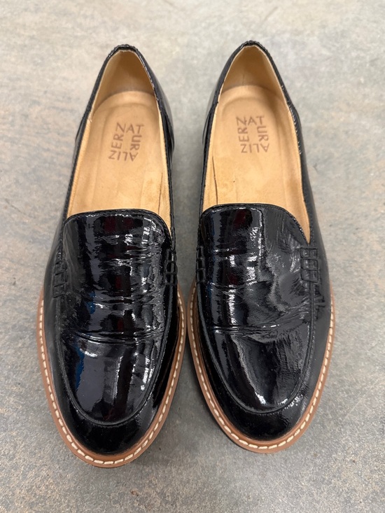 Naturalizer Shoes - Naturalizer Black Patent Leather Penny Loafers with Tan Contrast Sole